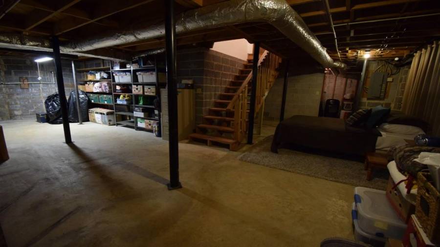 Down To FULL Basement- notice the steal beams!!!