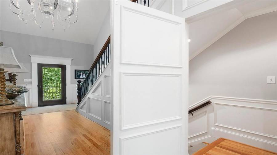 Flush hidden door to the terrace level