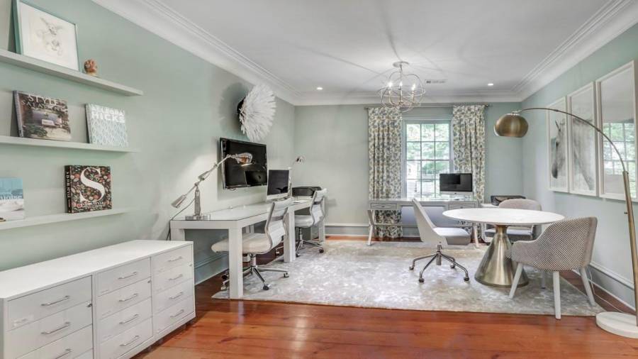 Upstairs home office or playroom.