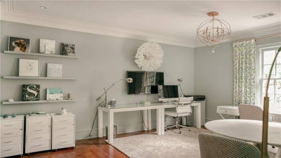 Upstairs home office or playroom.