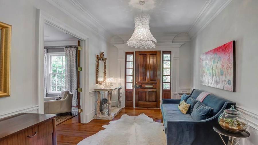 View from family room entrance to front door.