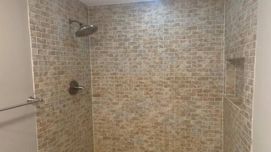 Tiled shower terrace level