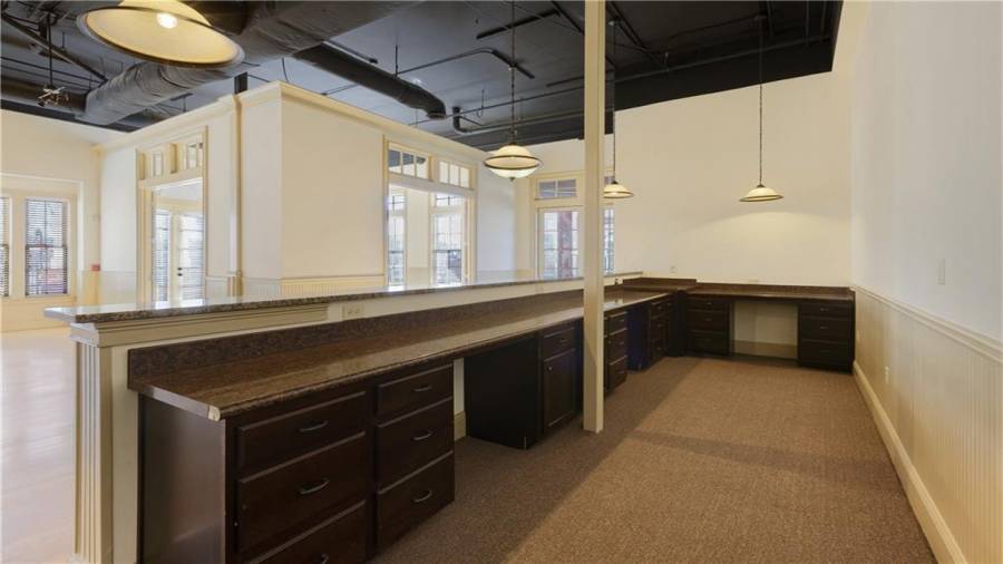 Reception area built-in desk