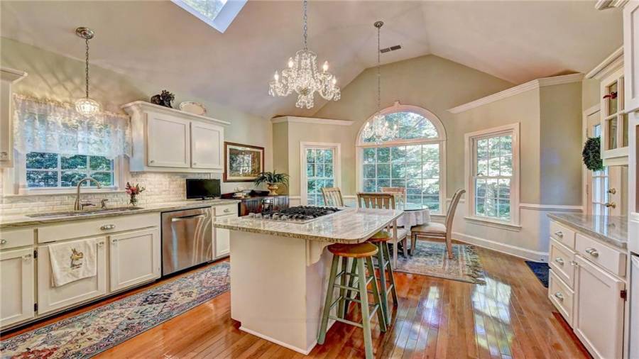 Eat In Kitchen dining area with view to backyard