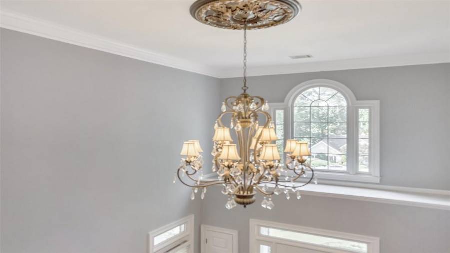 Gorgeous chandelier in the foyer!