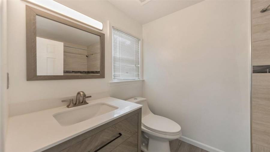 Private bathroom connected to bedroom upstairs!