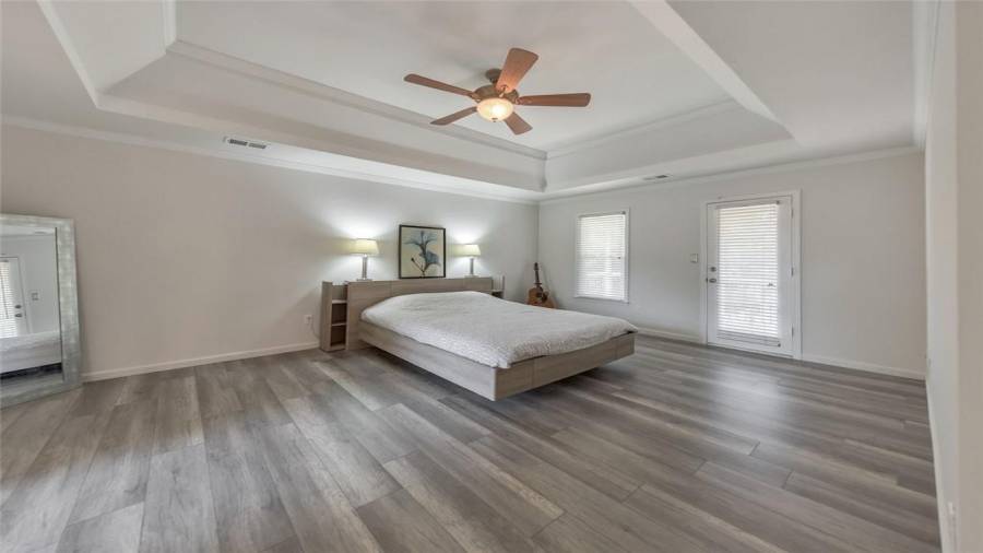 Master suite with tray ceilings!