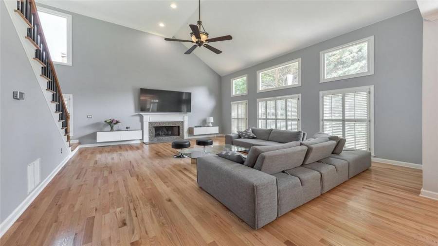 Inviting fireside family room!