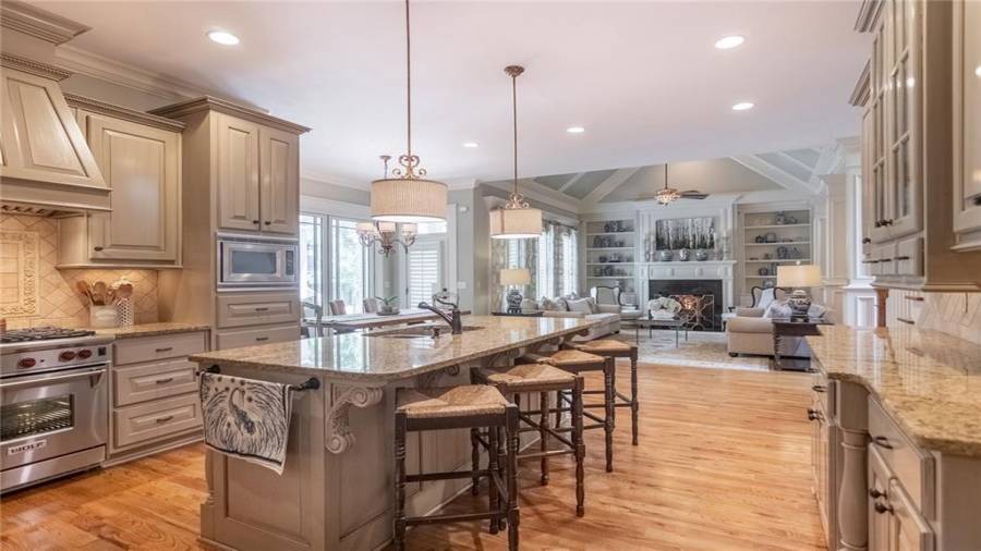Open Concept View from Kitchen to Family Room
