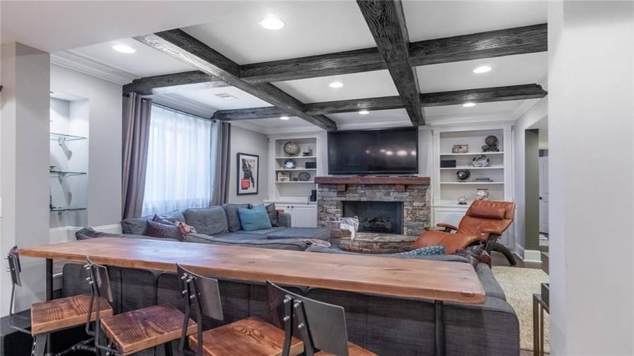 Open Concept from Billiard/Bar Area to Living Space