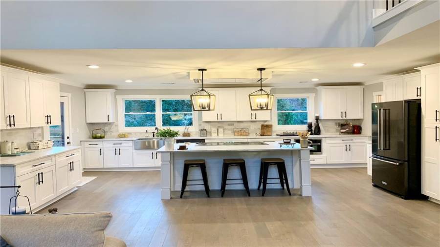 Designer kitchen with massive island
