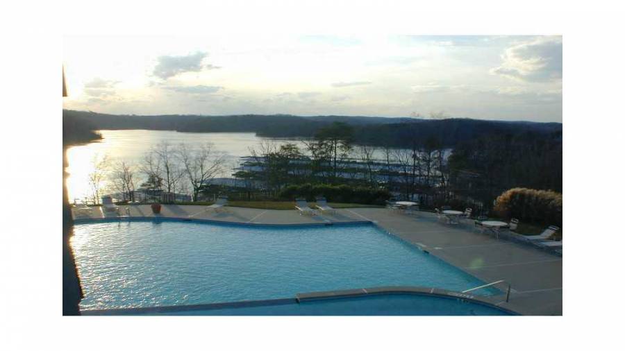 Swimming Pool/Hot Tub/Sauna. VIEW OF LAKE LANIER FROM CASCADING WATERFALL POOL