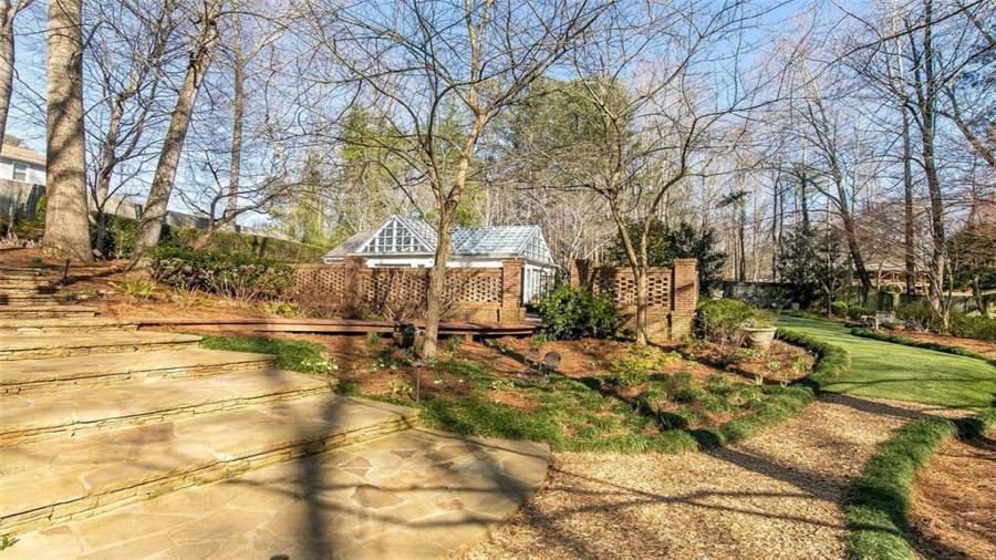 Hard Scapes Leading to Green House and Garden