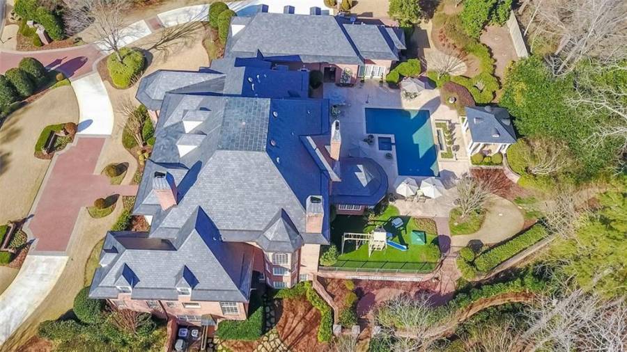 Arial View Showing Full Slate Roof