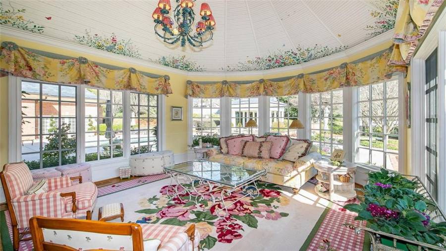 Sunroom, with Hand-painted Ceiling, off of Kitchen
