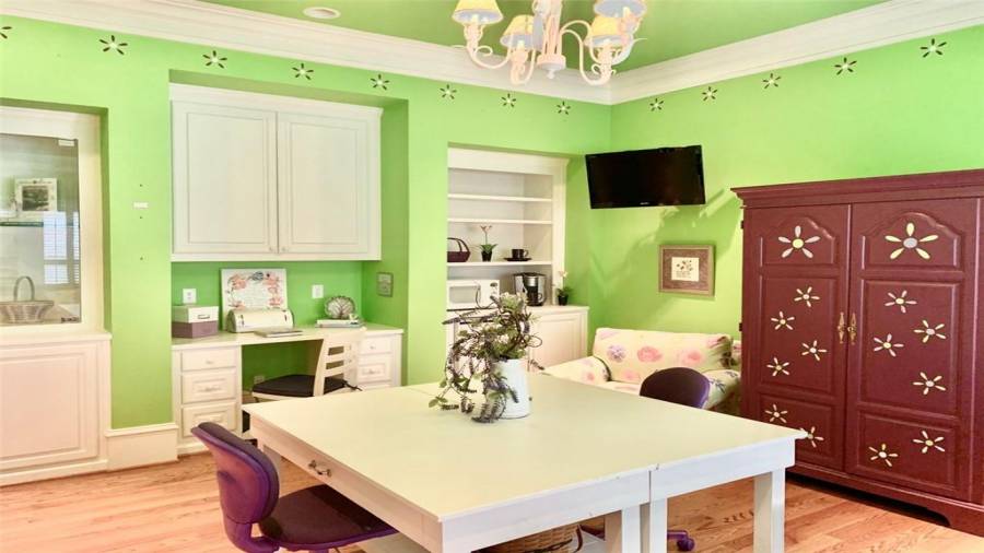 Craft Room on Main Level with Built-in Mini Fridge and Microwave
