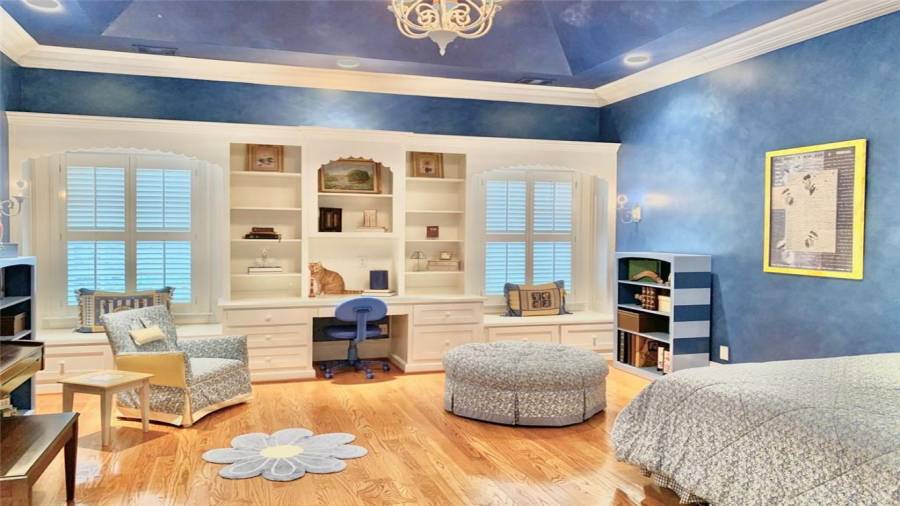 Secondary Bedroom #3 on Second Floor with Built-ins