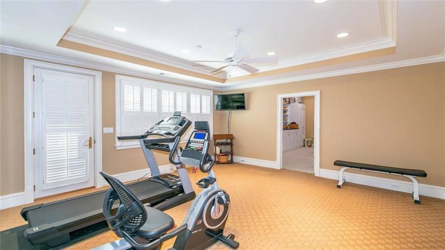 Fitness Room/Bedroom with Full Bath Located in Basement