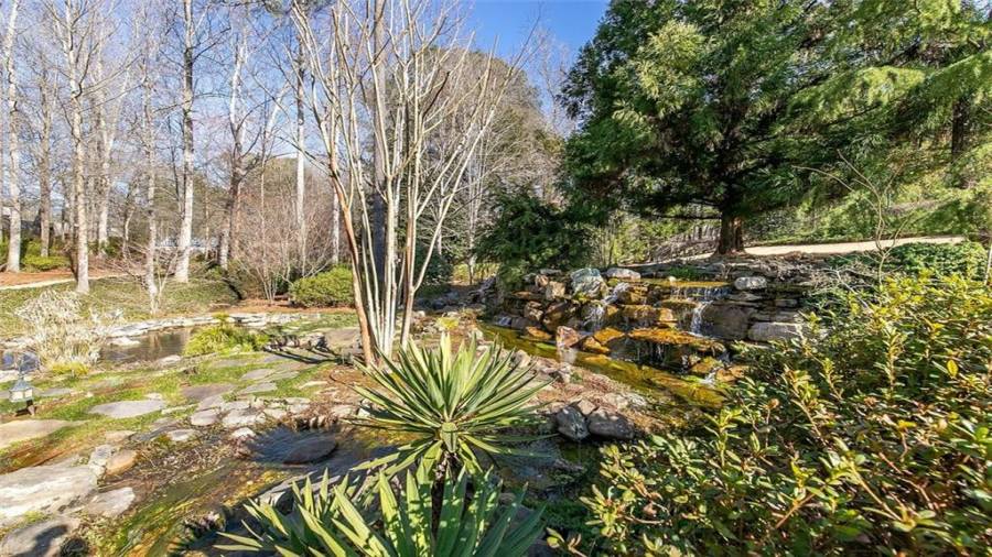 Professionally Managed English Garden with Multiple Waterfalls