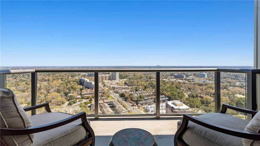 Master Bedroom Terrace Overlooks Stone Mountain.