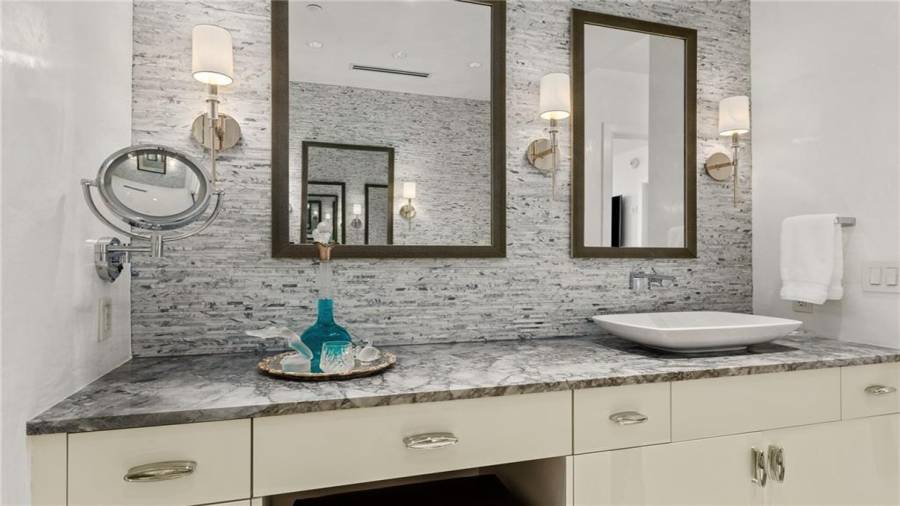 His and Hers Vanities With Marble Tops - This Is The 