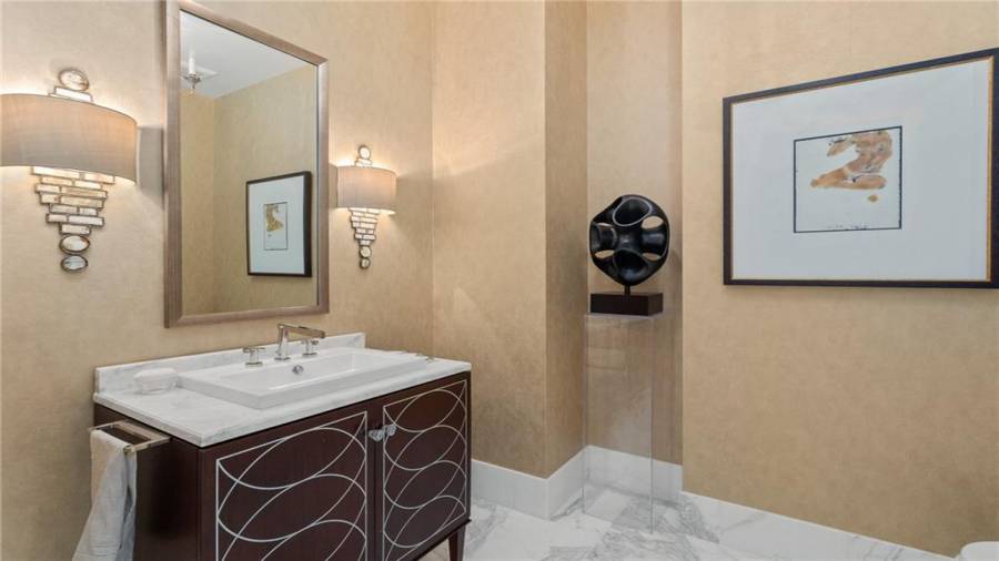 Grand Powder Room Near Foyer