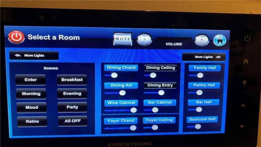 There are Crestron Home Automation Panels Throughout The Home To Control AV, Window Shades, Lighting, Etc.